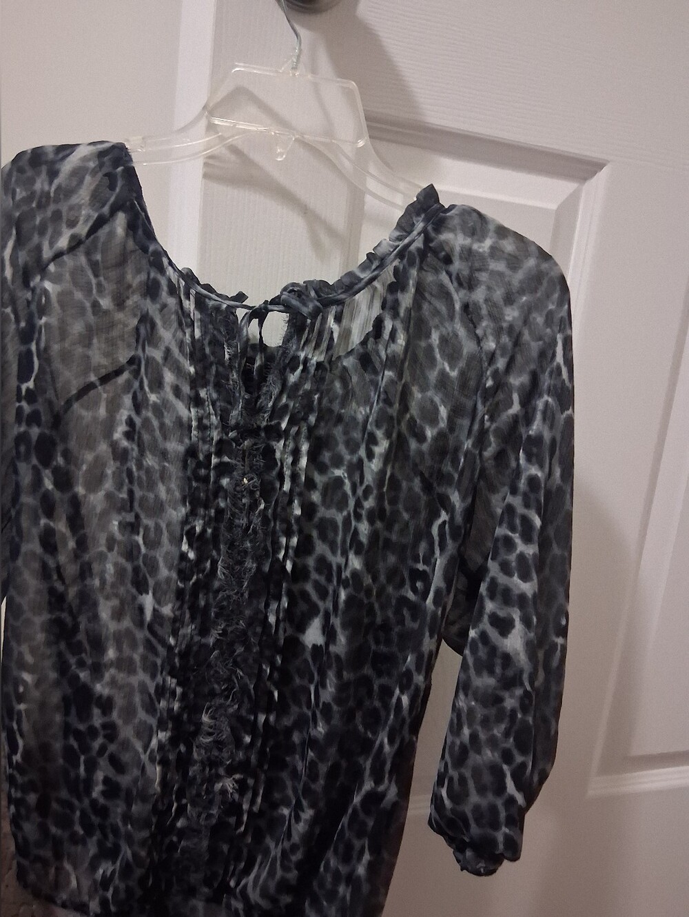 Express Sheer Leopard Spot blouse